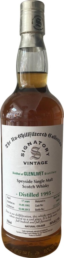 Glenlivet 1995 SV The Un-Chillfiltered Collection Sherry Butt 46% 750ml