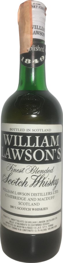 William Lawson's Finest Blended Scotch Whisky Importado da Martini & Rossi I.V.L.A.S S.P.A. Torino 40% 750ml