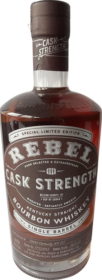 Rebel 2017 Cask Strength Kentucky Straight Bourbon Whisky TWM Kentucky #4 PJ 60% 750ml