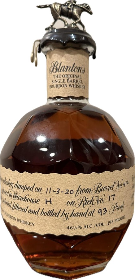 Blanton's The Original Single Barrel Bourbon Whisky #4 Charred American White Oak Barrel 46.5% 750ml