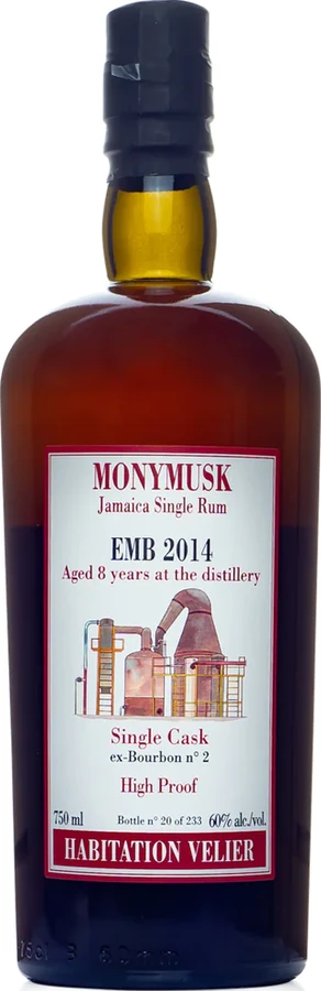 Habitation Velier 2014 Monymusk EMB Jamaica Single Cask ex-Bourbon no.2 8yo 60% 750ml