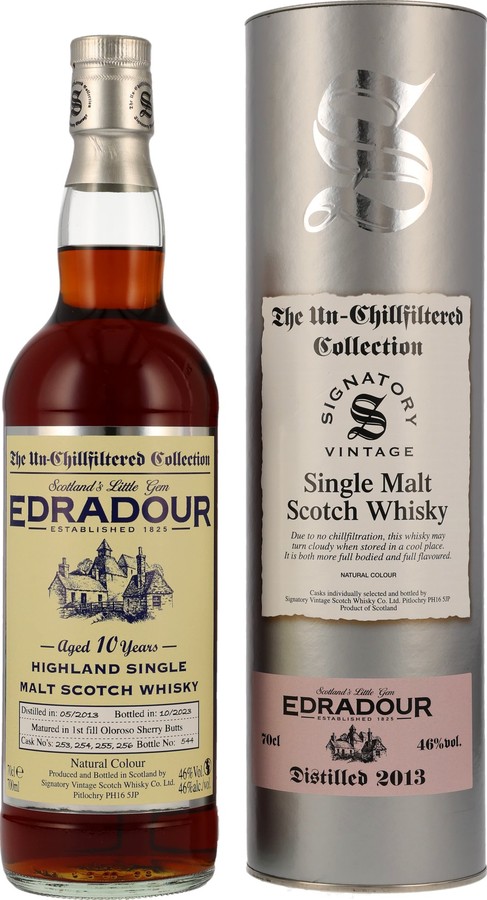 Edradour 2013 SV The Un-Chillfiltered Collection 1st fill Oloroso Sherry Butts 46% 700ml
