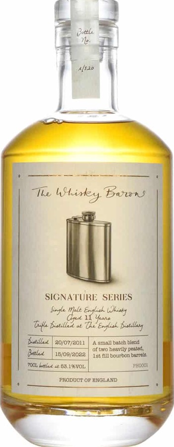 The English Whisky 2011 TWBa Signature Series 1st-Fill Bourbon Barrel 53.1% 700ml