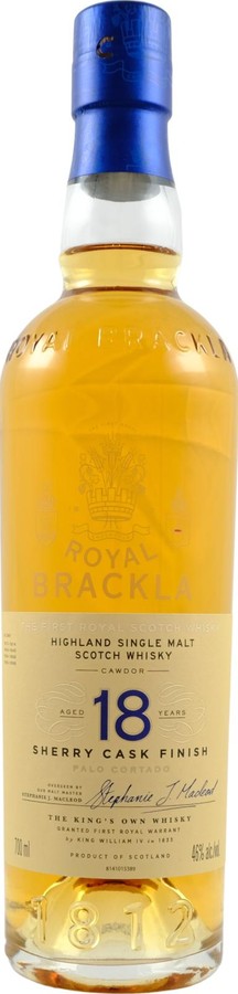 Royal Brackla 18yo Sherry Cask Finish Palo Cortado Finish 46% 700ml