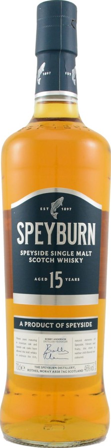 Speyburn 15yo Speyside Single Malt Scotch Whisky American Oak & Spanish Oak Casks 46% 700ml
