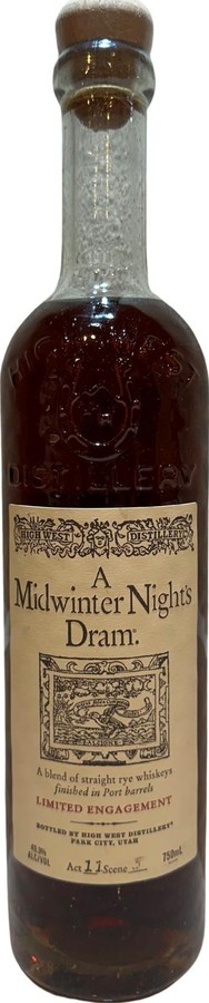 High West A Midwinter Nights Dram Act 11 Scene 5 49.3% 750ml