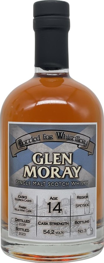 Glen Moray 2008 UD Bottling No. 3 Bourbon Rioja Wine Finish Whistillery 54.2% 500ml