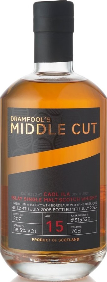 Caol Ila 2008 Df Dramfool's middle cut Finished in 1st growth Bordeaux Red Wine 58.3% 700ml