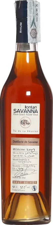 Savanna 2003 Lontan Cognac Single Cask #589 6yo 57.7% 500ml