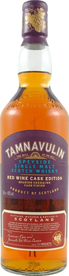 Tamnavulin Red Wine Cask Edition American Oak Barrel + Spanish Grenache 40% 700ml