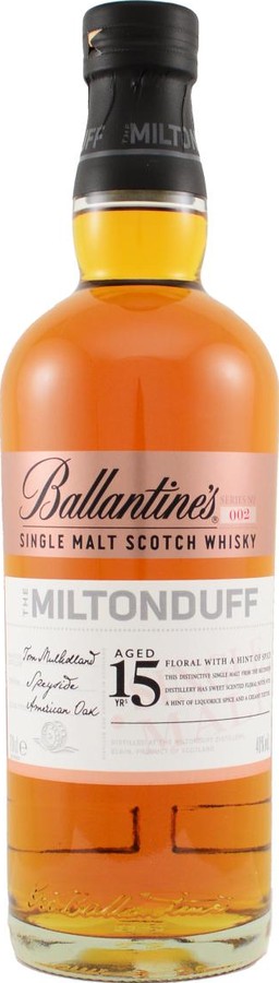 Miltonduff 15yo Ballantine's Series No. 002 American Oak 40% 700ml