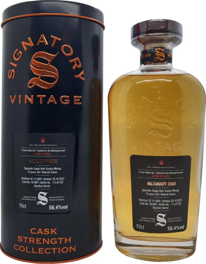 Miltonduff 2009 SV Private Edition No. 9 A Kind Of Magic 1st Fill Ex-Bourbon Barrel Die Whiskybotschaft 56.4% 700ml