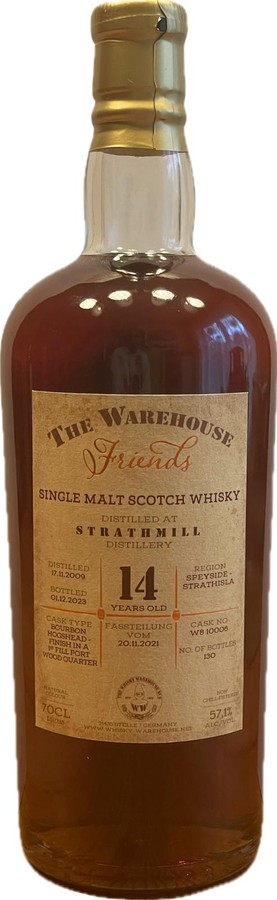 Strathmill 2009 WW8 The Warehouse Friends Bourbon Hhd 1st fill port quartercask finish 57.1% 700ml