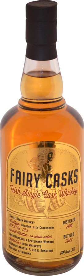 Fairy Casks 2016 IW Irish Single Cask Whisky Ex-Bourbon Eppelmann Chardonnay Finish 61.5% 700ml