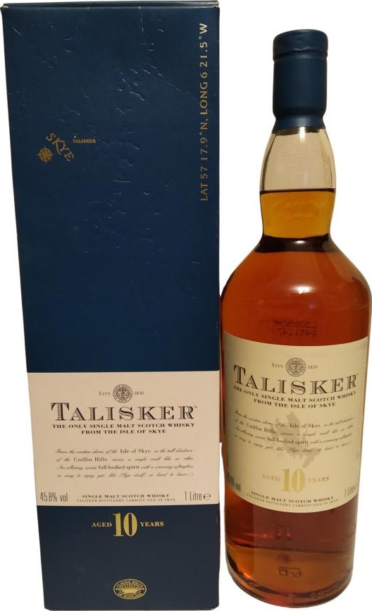Talisker 10yo The Only Single Malt Scotch Whisky From the Isle of Skye 45.8% 1000ml