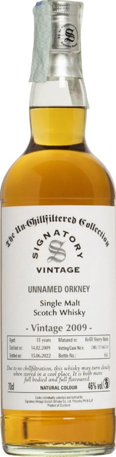 Unnamed Orkney 2009 SV The Un-Chillfiltered Collection Refill Sherry Butt 46% 700ml