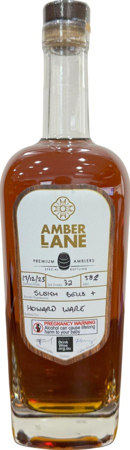 Amber Lane Sleigh Bells Handfilled Premium Amblers PX Oloroso Apera 58% 700ml