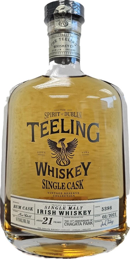 Teeling 21yo Single Cask Rum the 10th anniversary of Chagata Park 54.7% 700ml