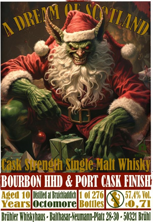 Octomore 10yo BW A Dream of Scotland Holly Islay Christmas Bourbon HHD & Port Finish 57.4% 700ml