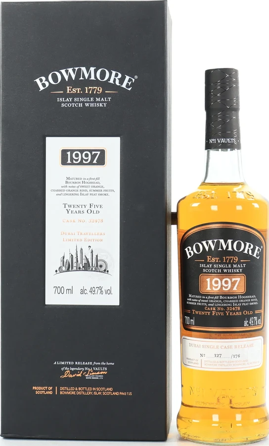 Bowmore 1997 1st-fill Bourbon Hogshead Dubai Duty Free 49.7% 700ml