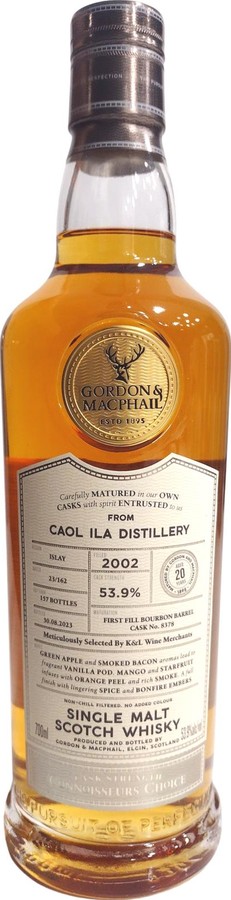 Caol Ila 2002 GM Connoisseur's Choice 1st Fill Ex-Bourbon Barrel Exclusively for K&L Wines 53.9% 750ml