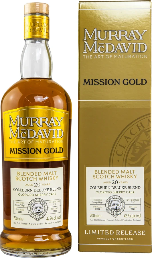 Blended Malt Scotch Whisky Coleburn Deluxe Blend 2002 MM Mission Gold Oloroso Sherry Butt 42.7% 700ml