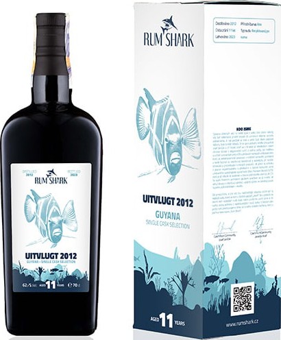 Rum Shark 2012 Uitvlugt Guyana White Ocean Series Single Cask Selection 11yo 62.7% 700ml