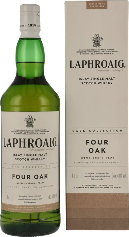 Laphroaig Four Oak Cask Collection Bourbon-quarter-Oloroso-New American oak Travel Retail Exclusive 40% 1000ml