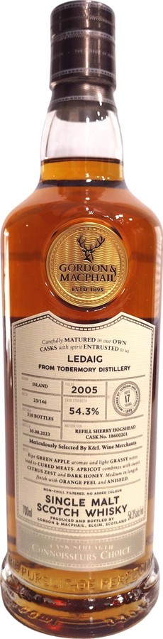 Ledaig 2005 GM Connoisseur's Choice 2nd Fill Sherry Hogshead Exclusively for K&L Wine Merchants 54.3% 750ml