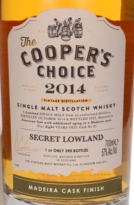 Secret Lowland 2014 VM The Cooper's Choice Madeira Finish 57% 700ml