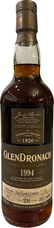 Glendronach 1994 Cask Bottling Pedro Ximenez Puncheon 51.8% 700ml