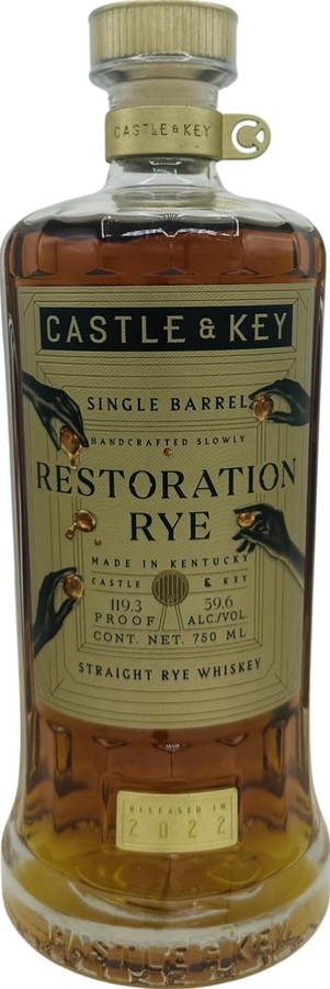 Castle & Key 4yo Restoration Rye Whisky Single Barrel Binny's Beverage Depot Chicago IL 59.6% 750ml