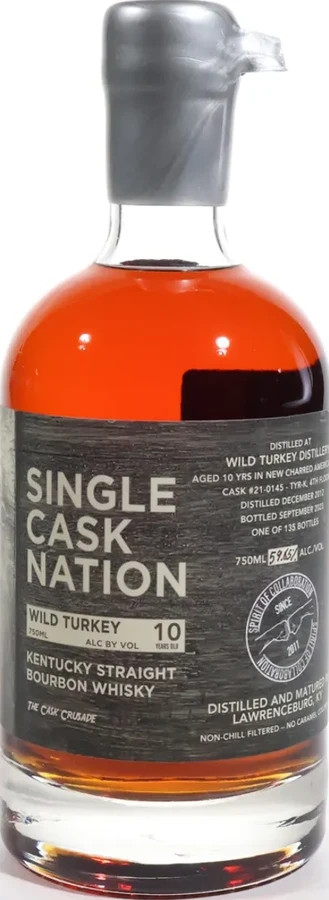 Wild Turkey 2013 JWC The Cask Crusade new charred American oak Single Cask Nation 59.65% 750ml