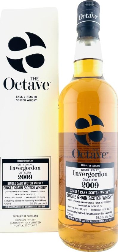 Invergordon 2009 DT The Octave Hogshead + 5 Month Sherry Finish Absolutely Nuts Spirits 55.3% 700ml