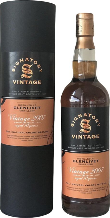 Glenlivet 2007 SV Small Batch Edition #1 10yo see Comments Selected by Kirsch Whisky Import 48.1% 700ml
