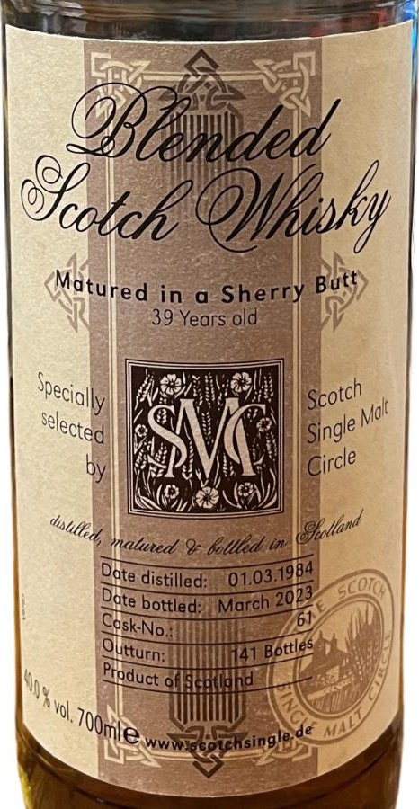 Blend Scotch Whisky 1984 MC Sherry 40% 700ml