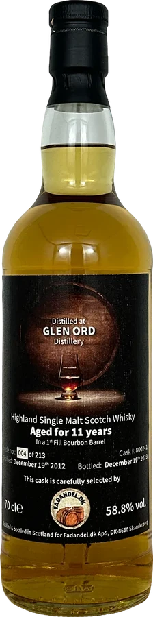 Glen Ord 2012 F.dk 1st Fill Bourbon Westeras Whisky Wenner 58.8% 700ml