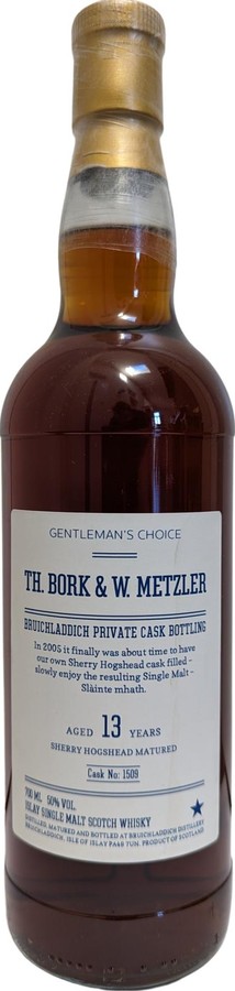 Bruichladdich 2005 Private Cask Bottling Sherry Higshead Th. Bork & W. Metzler 50% 700ml