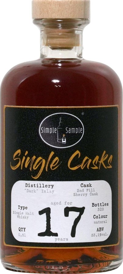 Simple Sample 17yo SiSa Dark Islay Peated 2nd Fill Sherry 53.1% 500ml