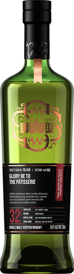 Mortlach 1991 SMWS 76.150 Glory be to the patisserie Refill Ex-PX Butt The Vaults Collection 54.9% 700ml