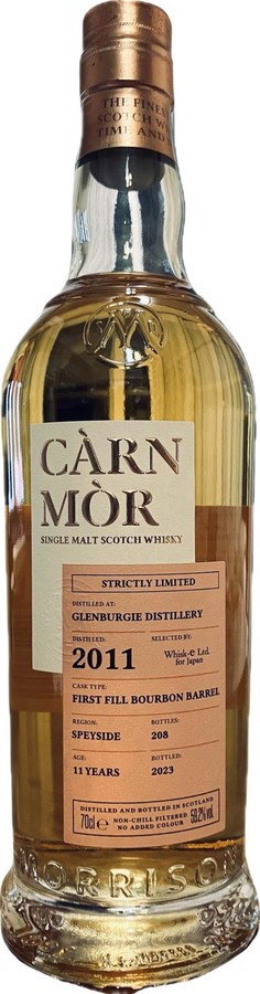 Glenburgie 2011 MSWD Carn Mor Strictly Limited 1st Fill Bourbon Barrel Whisk-e Ltd 59.2% 700ml