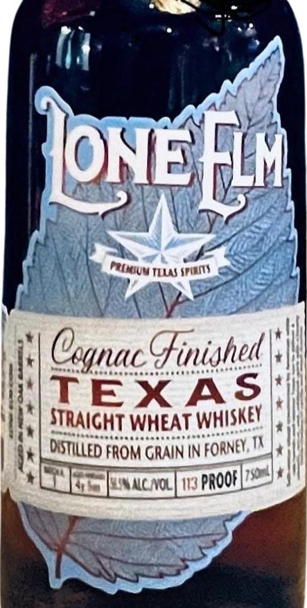 Lone Elm 4yo Texas Straight Wheat Whisky New Oak Barrel + Cognac Barrel Finish 56.5% 750ml