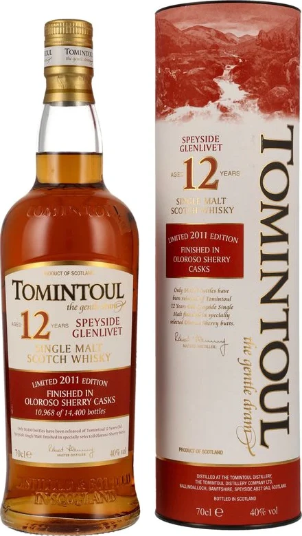 Tomintoul 2011 Limited Edition Oloroso Sherry Finish 40% 700ml