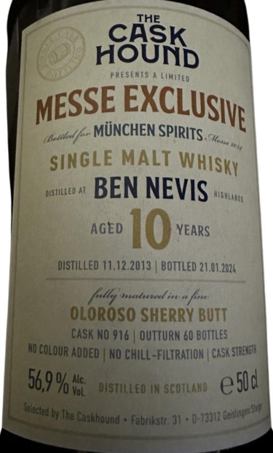 Ben Nevis 2013 TCaH Muenchen Spirits 2024 56.9% 700ml