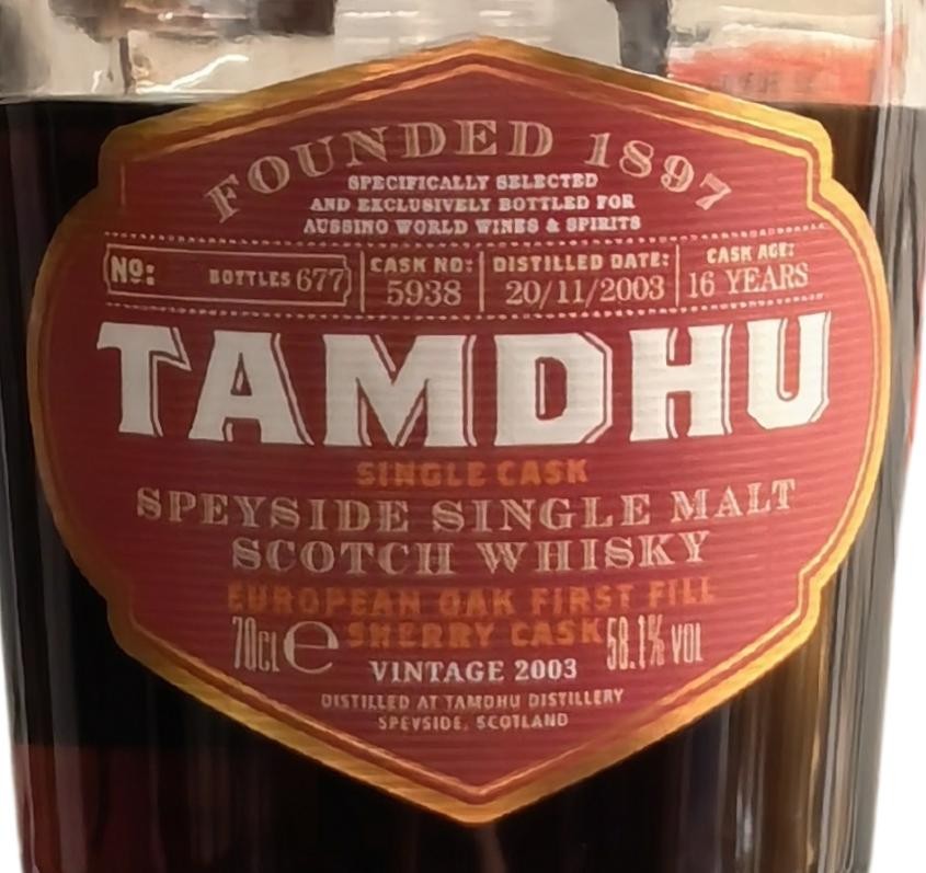 Tamdhu 2003 SE Aussino World Wines & Spirits 58.1% 700ml