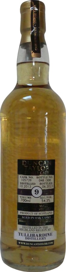 Tullibardine 2013 DT Single Cask Oak cask 54.3% 700ml