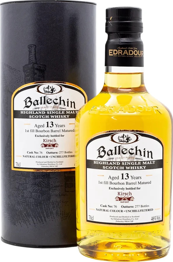 Ballechin 13yo 1st fill Bourbon Barrel Kirsch Import Germany 46% 700ml