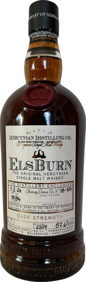 ElsBurn 2018 The Distillery Exclusive Cask Strength 57.6% 700ml