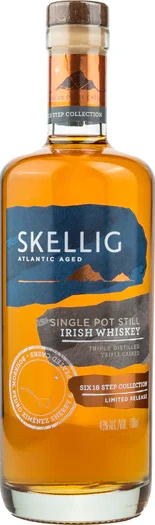 Skellig Single Pot Still Triple Casked Six 18 Step Collection Ex-Bourbon PX-Sherry peated Cask 43% 700ml