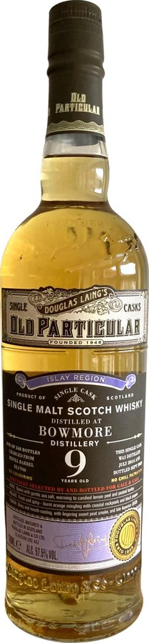 Bowmore 2014 DL Old Particular Gall & Gall 57.5% 700ml